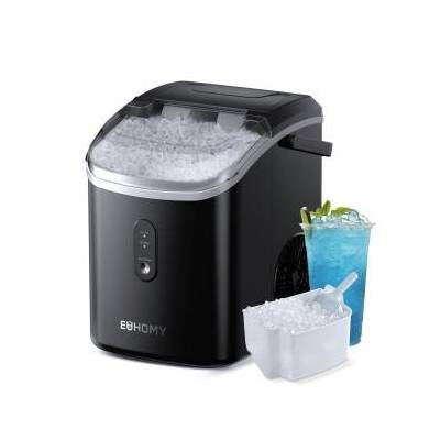 Ice Cube Machine, 15kg/24h, Production in 6 Minutes, Crushed Ice Maker, Nuggets Ice, Automatic Cleaning, 120W Table Ice Cube Machine, Infrared Sensor, Energy Efficient, Black - B0CSYGQPW2