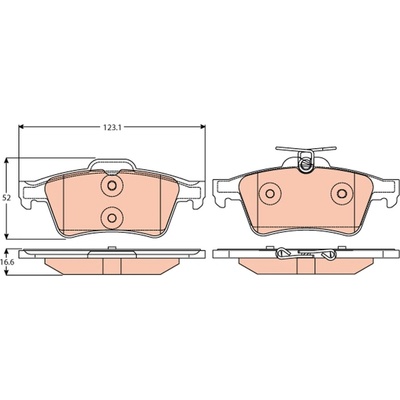 Sada brzdových platničiek, vždy 4 kusy v sade TRW GDB2086
