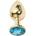 Sensual Метално дилдо Butt Plug "GOLD CRYSTAL BLUE" 7 см. Размер - S