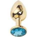 Sensual Метално дилдо Butt Plug "GOLD CRYSTAL BLUE" 7 см. Размер - S