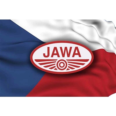 Ceduľa Jawa CZ vlajka