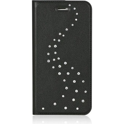Bling My Thing Primo Milky Way Pure Brilliance - кожен калъф, тип портфейл с кристали Сваровски за iPhone 8, iPhone 7 (черен)