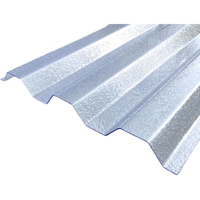 PolyPiù Trapézová polykarbonátová deska 76/18 struktura LightPiù 1,0 mm 1040 x 4000 mm čirá 1 ks