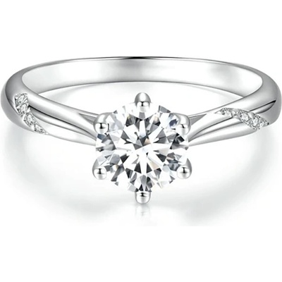 Grace Silver Jewellery Stříbrný prsten Sabrina MOISSANITE CERTIFIKÁT P MSR003 () GRA 20634365