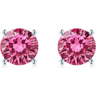 SAVICKI Náušnice Share Your Love biele zlato, ružové laboratórne diamanty SYL-K-BR-050-LABPINK-B