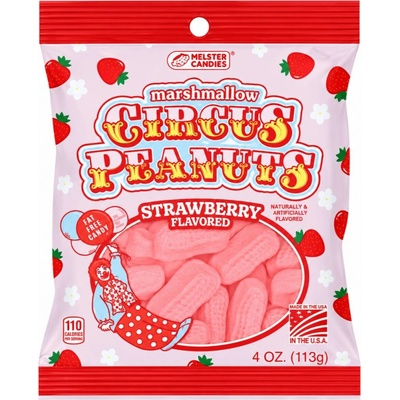 Melster US Circus Peanuts marshmallow ve tvaru arašídů s príchuťou jahody 113 g