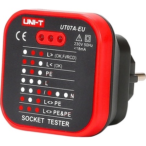 UNI-T Тестер за контакт uni-t ut07a-eu, 230v (ut07a-eu)
