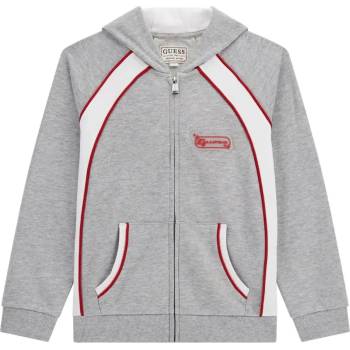 GUESS Суичър в светло сив цвят с бели и червени ивици за момче Guess
