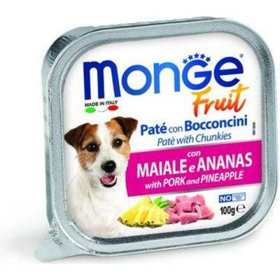 Monge Fruit Paté and Chunkies s vepřovými kousky a ananasem pro dospělé psy 100 g