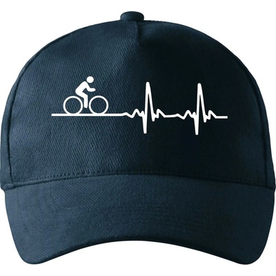 Cyklo ekg bicykel so zahnutým šiltom a mosaznou sponou Tmavomodrá veľmi tmavá skoro čierna