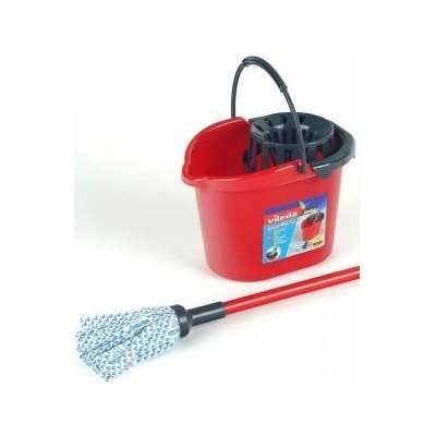 Klein Toys Vileda Eimer mit Aufsatz und Wischmop (rot/schwarz)