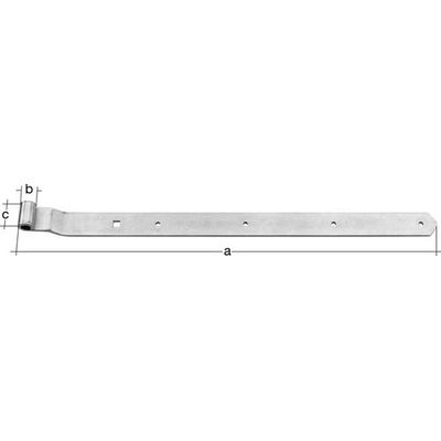 Pásový záves Typ 6, 500x13x40 mm stredne ťažký nerez 1 ks