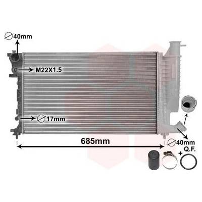 Chladič, chlazení motoru VAN WEZEL 09002157