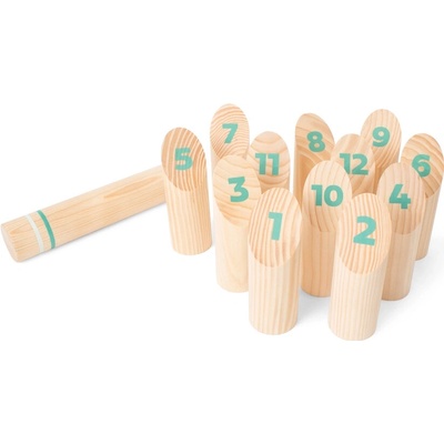 Finská kolíková hra Mölkky – dřevěná venkovní rodinná hra