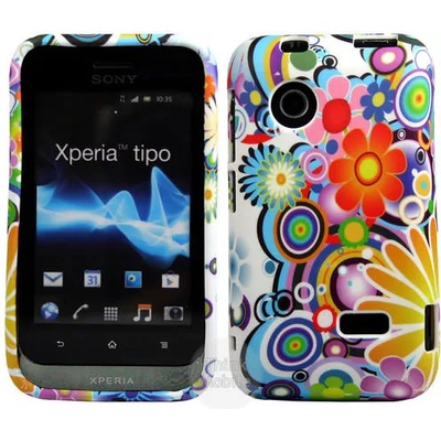 Sony Xperia tipo ST21i Blue Flora Калъф + Скрийн Протектор