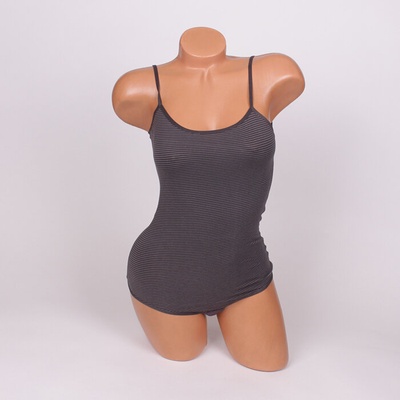 Дамско боди прашка в сив цвят с райе