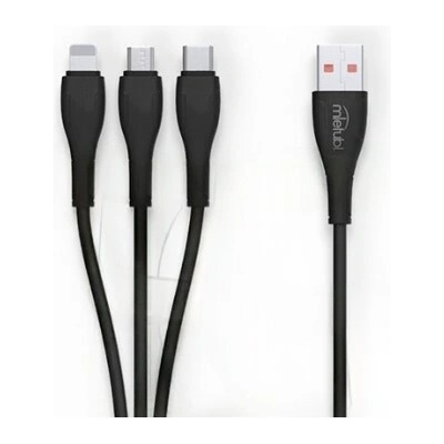 Mietubl MTB-DC0DT03 nabíjací a dátový 3in1 3A Micro/Type -C/ Lightning černý