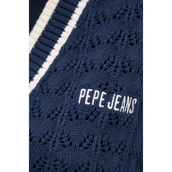 Pepe Jeans Памучен елек Pepe Jeans IVA VEST в тъмносиньо от лека материя PL702167 (PL702167)