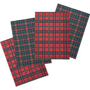 Catherine Lansfield Памучни кърпи за съдове в комплект 4 бр. с коледни мотиви 70x50 cm Christmas Tartan Check - Catherine Lansfield (KT/61966/W/TT4/RGR)