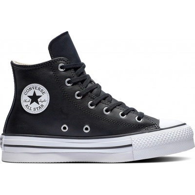 Converse Členkové tenisky Chuck Taylor All Star Eva Lift Leather Foundation Hi Čierna