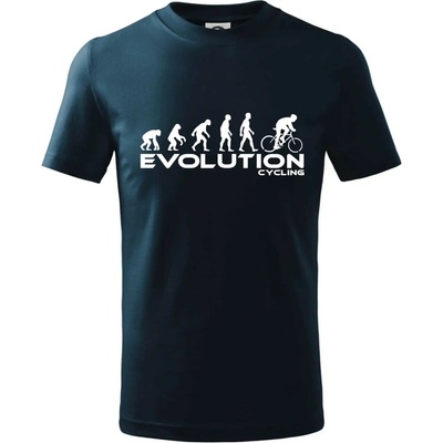 Evolúcia cyklistiky tričko detské tmavomodrá