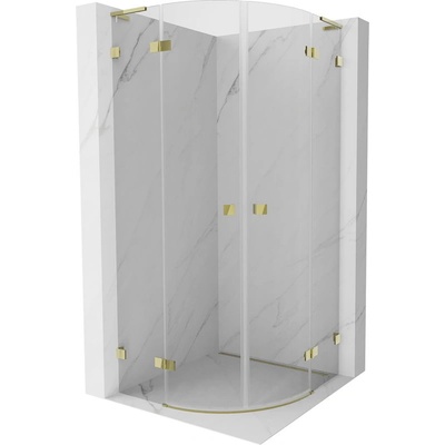 Mexen Lunar L полу-кръгла душ кабина с вратички 90 x 90 см, прозрачна, златна - 833L-090L-090P-50-00 (833L-090L-090P-50-00)
