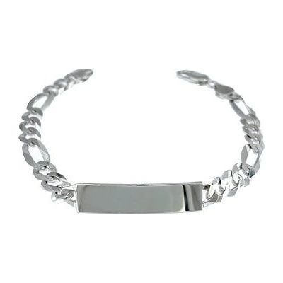 INFINITYSILVER Stříbrný náramek FIGARO 11 s destičkou 1002220ID23