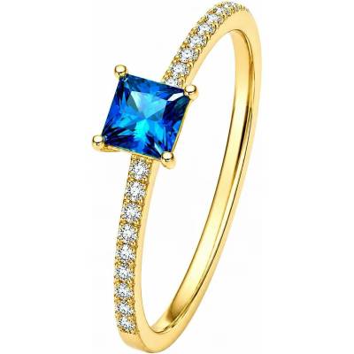 Zlaton Prsten žluté zlato s diamanty s topazem N08042602512