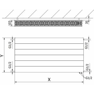 Mexen Line CVL22 W622L-060-100-66 600 mm x 1000 mm antracit
