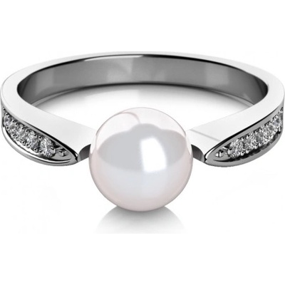Couple prsten Julia bílé zlato s perlou a zirkony 4565080 0 91