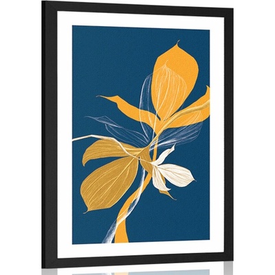 Plakát s paspartou harmonie listů - 20x30 black