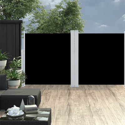 vidaXL Zatahovací boční markýza černá 117 x 600 cm