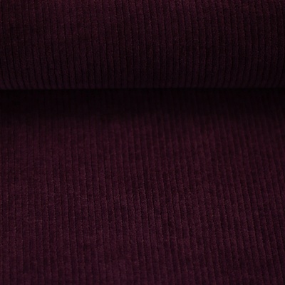 Velur – elastický úpletový manšestr - bordeaux 938
