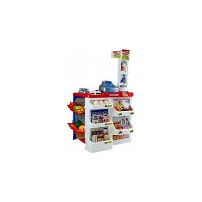LEAN Toys Toy Market with a Trolley Cash Register Scanner Grocery Shopping