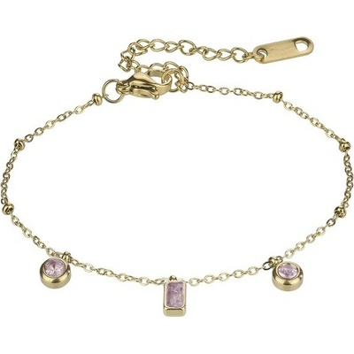 Emily Westwood Pozlacený náramek se světle růžovými zirkony Gabrielle EWB24002G