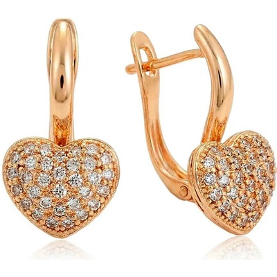 Elanis Jewel Dámské pozlacené náušnice La Diamantina Valentine Gold se zirkony EJ00445