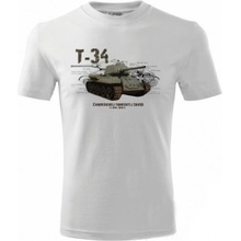 Tričko Striker s potlačou T-34 biele
