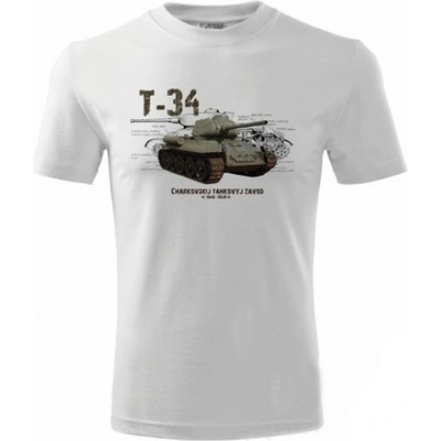 Tričko Striker s potlačou T-34 biele