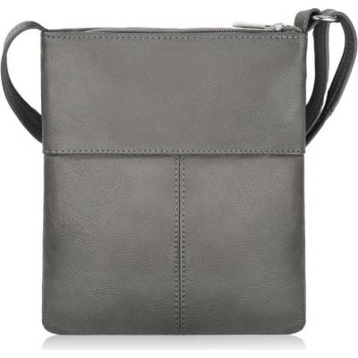 Abruzzo Šedá dámská kožená taška přes rameno crossbody Virelle