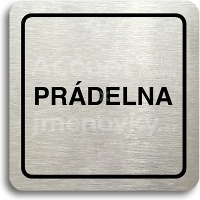 ACCEPT Piktogram prádelna - stříbrná tabulka - černý tisk