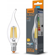 VIDEX LED žárovka FLAME filament E14 6W neutrální bílá