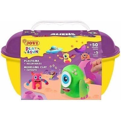 Jovi PLAY&FUN plastelína kufrík 50ks Aliens