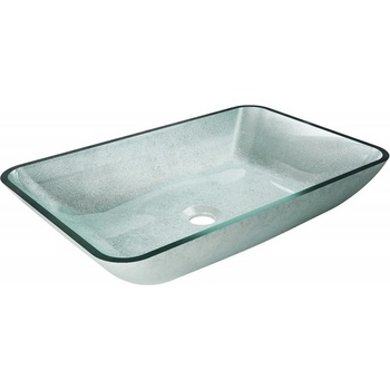 Mexen Megan стъклена мивка за плот 56 x 36 см, сребърна - 24135611 (24135611)