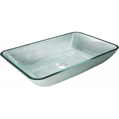 Mexen Megan стъклена мивка за плот 56 x 36 см, сребърна - 24135611 (24135611)