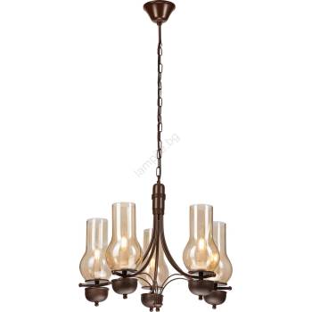 Brilagi - LED Пендел COTTAGE 5xE14/40W/230V дъб/кафяв (BG1522A)