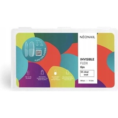 NeoNail Flexi Tips pružné na nehty Clear Oval 300 ks 10812