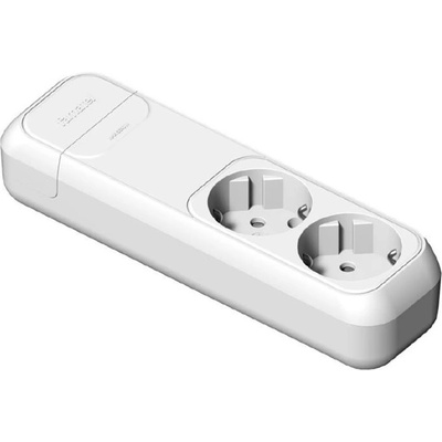 Famatel 2502 бяла 16a-250v двойно заземена разпределителна кутия (2502)