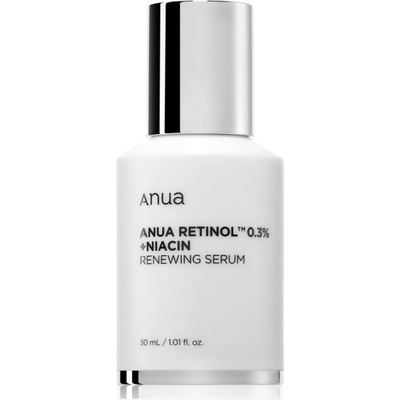 Anua Retinol 0.3% + Niacin Renewing Serum нощен подновяващ серум за разширени пори и бръчки 30ml