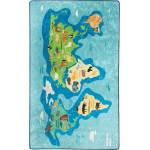 Conceptum Hypnose Син детски нехлъзгащ се килим , 100 x 160 cm Map - Conceptum Hypnose (876CHL1010)