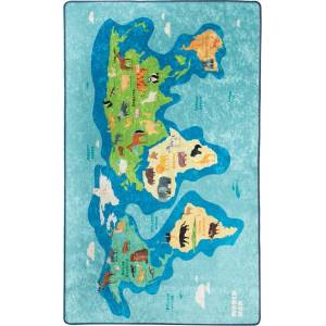 Conceptum Hypnose Син детски нехлъзгащ се килим , 100 x 160 cm Map - Conceptum Hypnose (876CHL1010)